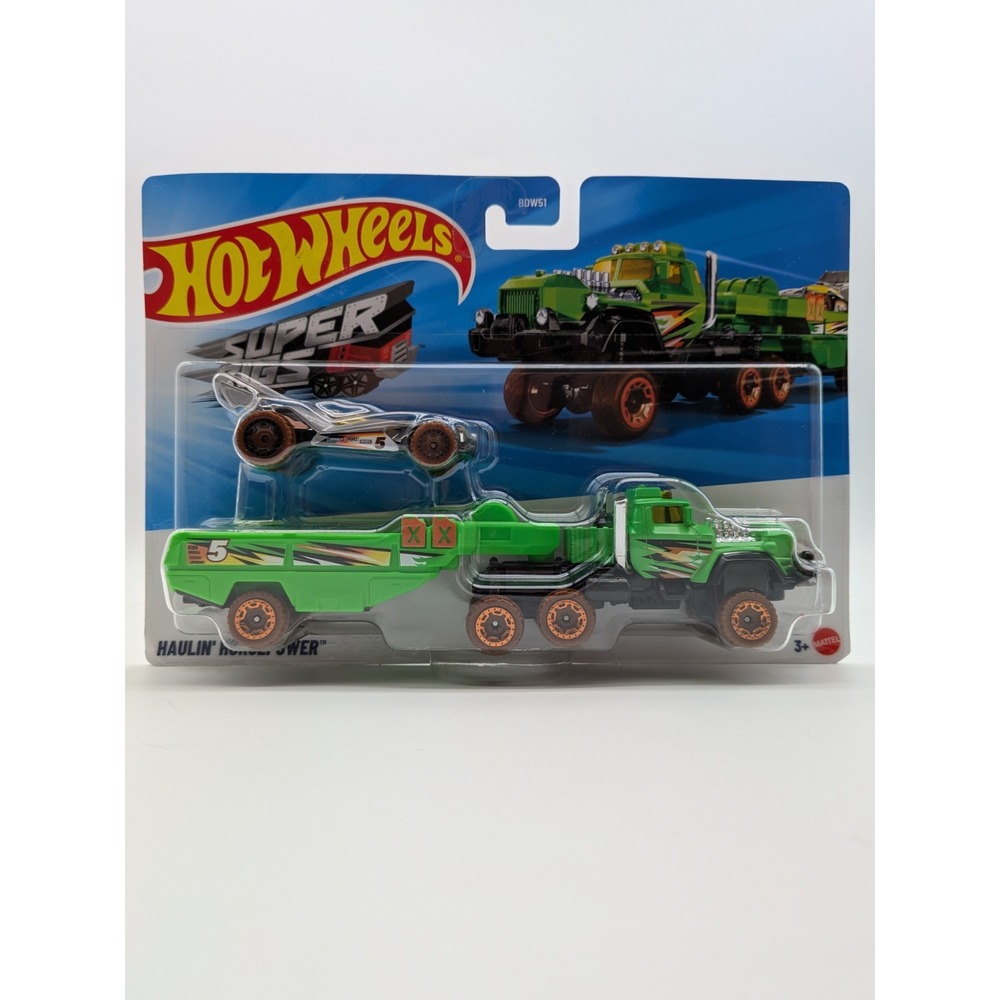 Hot Wheels Super Rigs Haulin' Horsepower w Detachable Trailer BDW51